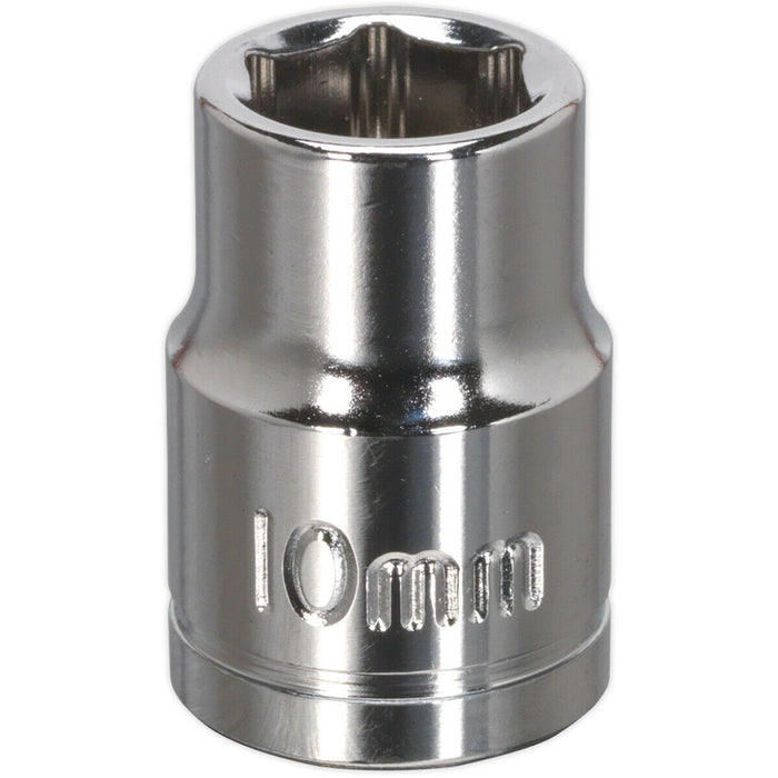 10mm Chrome Plated Drive Socket - 3/8" Square Drive - High Grade Carbon Steel Loops