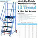 13 Tread Mobile Warehouse Stairs Anti Slip Steps 4.25m Portable Safety Ladder Loops