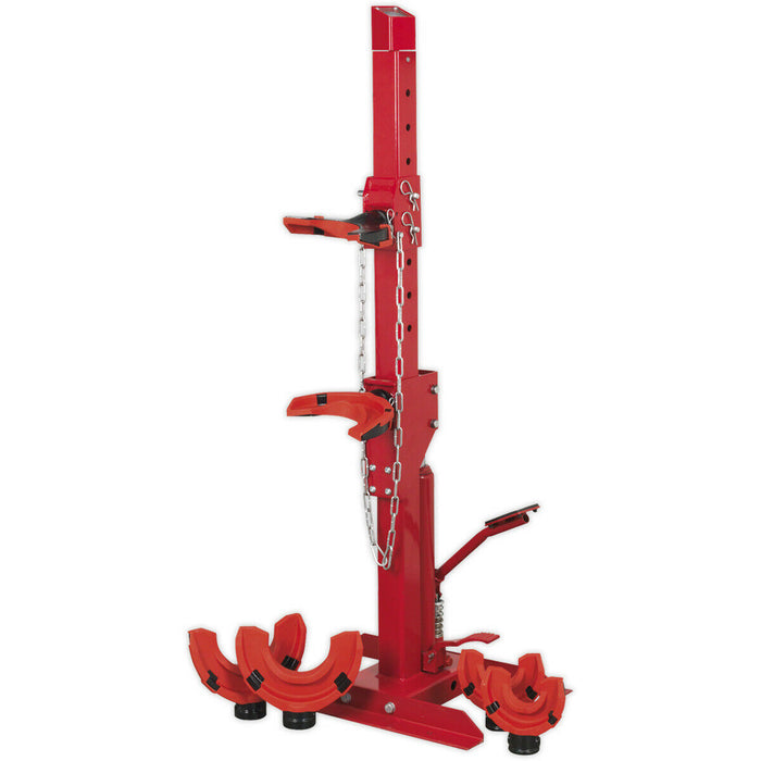 2000kg Hydraulic Coil Spring Compression Station - Standing Foot Pump 87-202mm Loops