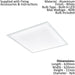 Flush Ceiling Panel Light 6205mm White Sqaure Tile 40W Built in LED 4000K Loops