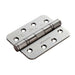 2x PAIR 102 x 76 x 3mm 13 Ball Bearing Hinge Satin Stainless Steel Rounded Edge Loops