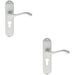 2x PAIR Curved Handle on Chamfered Euro Lock Backplate 180 x 40mm Satin Chrome Loops
