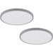 2 PACK Wall / Ceiling Light Silver 400mm Round Surface Mounted 25W LED 3000K Loops