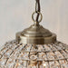 Hanging Ceiling Pendant Light Antique Brass Glass Round Metal Lamp Shade Holder Loops