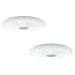 2 PACK Wall Flush Ceiling Light White Shade White Silver Crystal Effect LED 40W Loops