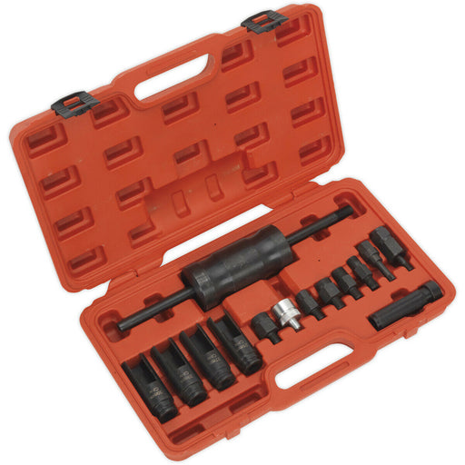 14 Piece Diesel Injector Puller Set - Ball Joint - Slide Hammer - Deep Sockets Loops