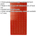 2 PACK - 500 x 1000mm Red Louvre Wall Mounted Storage Bin Panel - Warehouse Tray Loops