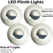 Eyelid LED Plinth Light Kit 4x Round Spotlight Kitchen Bathroom Floor Kick Panel Loops