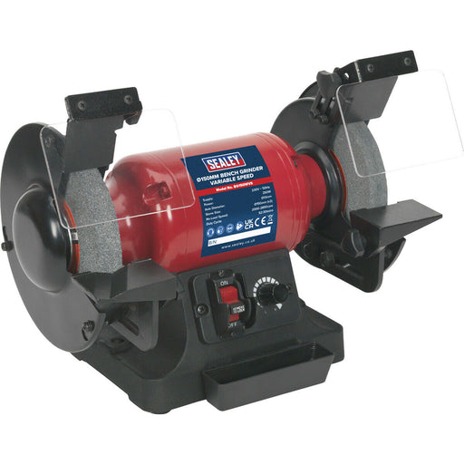 150mm Variable Speed Bench Grinder - 250W Induction Motor - Fine & Coarse Stones Loops