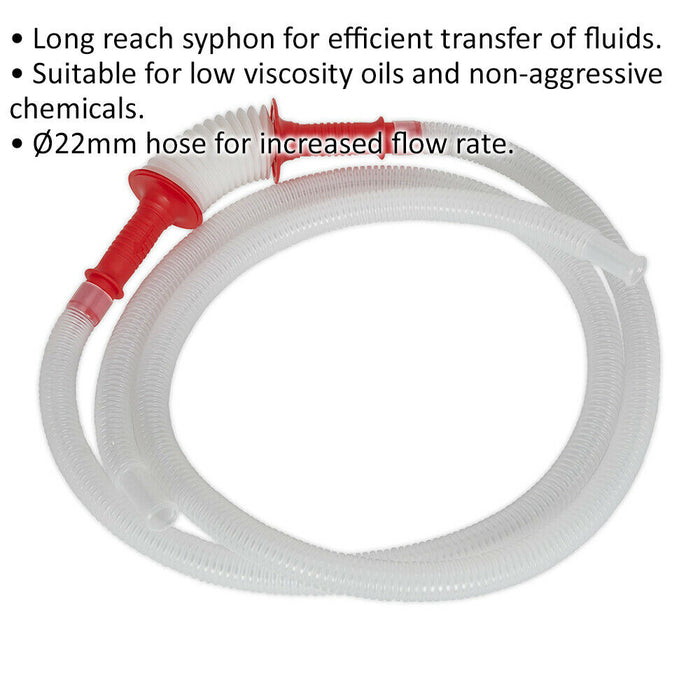 Long Reach Syphon Pump - 22mm x 3.14m - Suitable for Low Viscosity Oils Loops