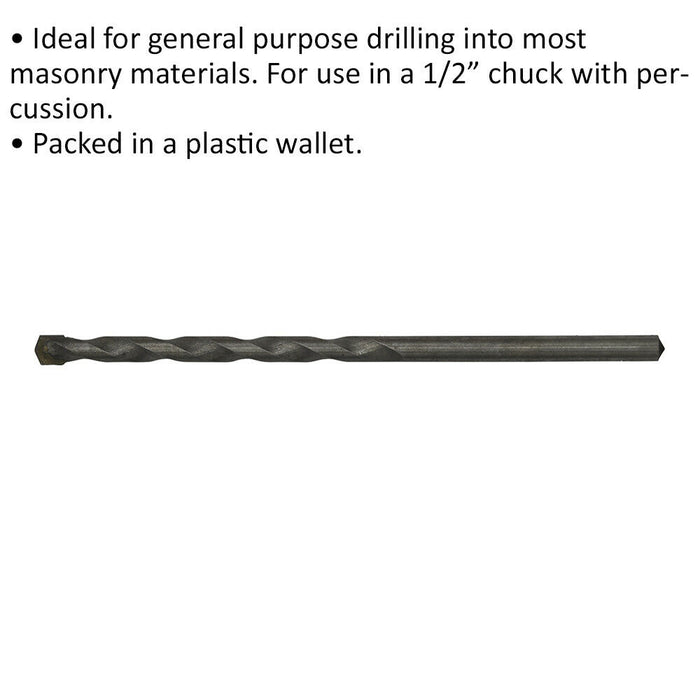 4 x 85mm Rotary Impact Drill Bit - Straight Shank - Masonry Material Drill Loops