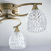 Semi Flush Ceiling Light Brass Textured Glass 3 Bulb Hanging Pendant Lamp Shade Loops