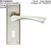PAIR Angular Lever on Lock Backplate Door Handle 150 x 50mm Satin Nickel Loops