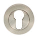50mm Euro Profile Round Escutcheon 10mm Depth Concealed Fix Satin Nickel Loops