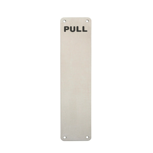 Pull Engraved Door Finger Plate 350 x 75mm Satin Stainless Steel Push Plate Loops