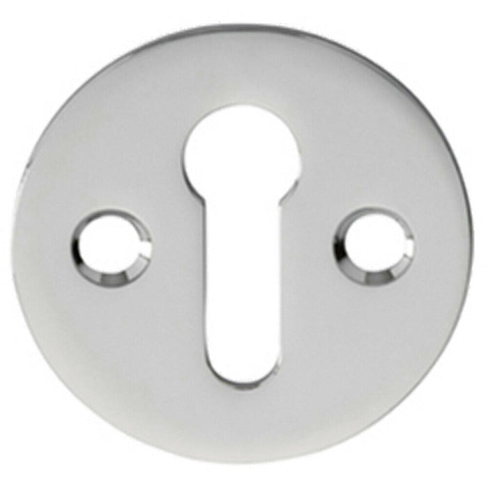 31mm Keyhole Profile Round Escutcheon 18mm Fixing Centres Polished Chrome Loops