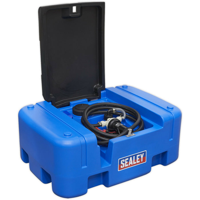 200L Portable AdBlue Tank - 12V Electric Pump - Automatic Fuel Nozzle - HDPE Loops