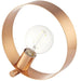 Modern Sleek Table Lamp Light Brushed Copper Metal Hoop Shade Industrial Chic Loops