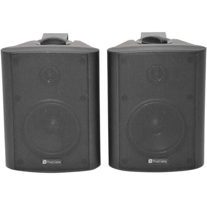 Pair 8" 2 Way Stereo Speakers 180W 8Ohm Black Wall Mounted Background Hi Fi PA