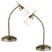 2 PACK | Touch Dimmer Table Lamp Light Antique Brass & Glass Shade Reading Task Loops