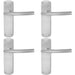 4x Curved Bar Lever on Latch Backplate Door Handle 170 x 42mm Satin Chrome Loops