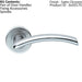 PAIR Oval Shaped Arched Bar Handle Concealed Fix Round Rose Satin Chrome Loops