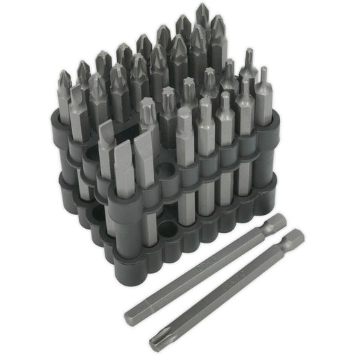 32 Piece Power Tool Bit Set - 75mm Extra-Long Bits - Chrome Vanadium Steel Loops