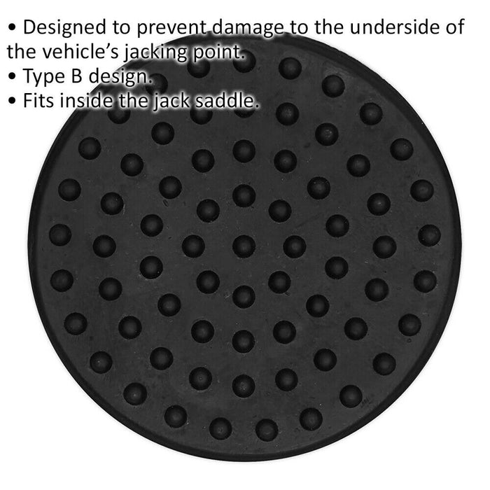 Safety Rubber Jack Pad - Type B Design - 86mm Circle - Fits Over Jack Saddle Loops