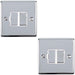 2 PACK 13A DP Switched Fuse Spur CHROME & White Mains Isolation Wall Plate Loops