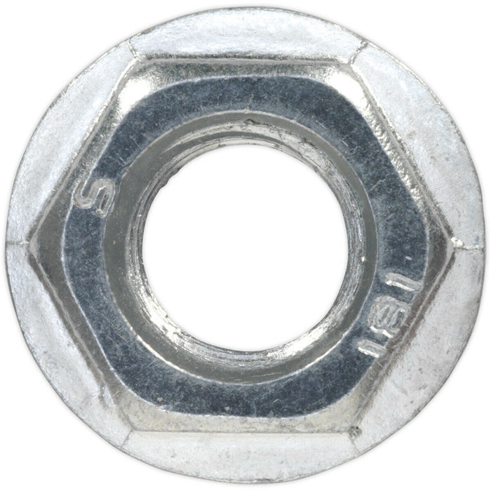Pack of 50 Zinc Plated Serrated Flange Nut - 1.75mm Pitch - M12 - DIN 6923 Loops