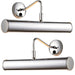 2 PACK LED Twin Picture Wall Light Chrome Plate Dimmable 6.2W Bulb Lighting Bar Loops