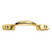 Sash Window Bow Shaped Lift Handle 158 x 12mm 30mm Proj Polished Brass Loops
