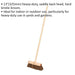 Heavy Duty Hard Bristle Broom Stick - 325mm Saddle Back Brush Head Wooden Handle Loops