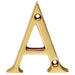 Polished Brass Door Letter A 53mm Height 4mm Depth House Letter Plaque Loops