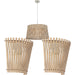 Ceiling Pendant Light & 2x Matching Wall Lights Maple Wood Slotted Modern Shade Loops