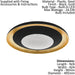 Wall Flush Ceiling Light Black Gold Transparent Plastic & Granille LED 24.5W Loops