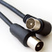 2M Right Angled Aerial Male To Straight Coaxial Plug Cable Lead 90 Degree TV Loops