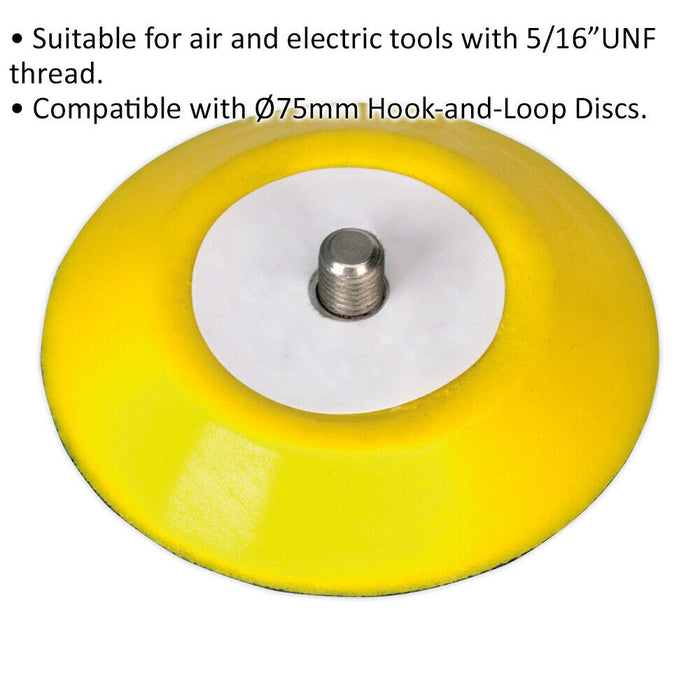 71mm Hook and Loop Backing Pad - 5/16 Inch UNF Thread - Angle Grinder Disc Loops