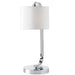 Touch Dimmable Table Lamp Chrome & White Fabric Shade Modern Bedside Desk Light Loops