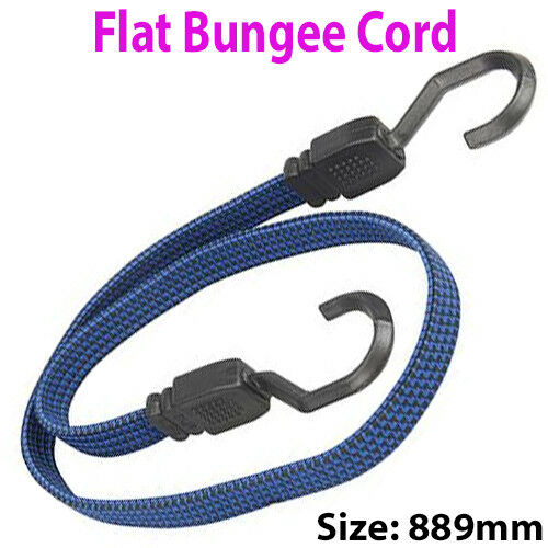 889mm Flat Bungee Cord Band Elastic Luggage Rope Straps Car Bike Tie Stretch Loops