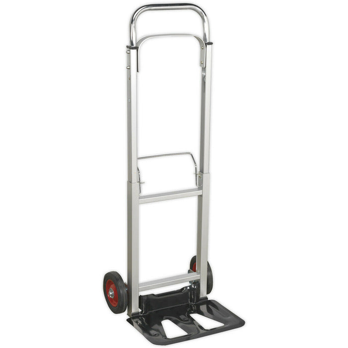 Lightweight Aluminium Folding Sack Truck - 90kg Weight Limit - Telescopic Handle Loops