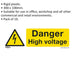 10x DANGER HIGH VOLTAGE Health & Safety Sign - Rigid Plastic 300 x 100mm Warning Loops