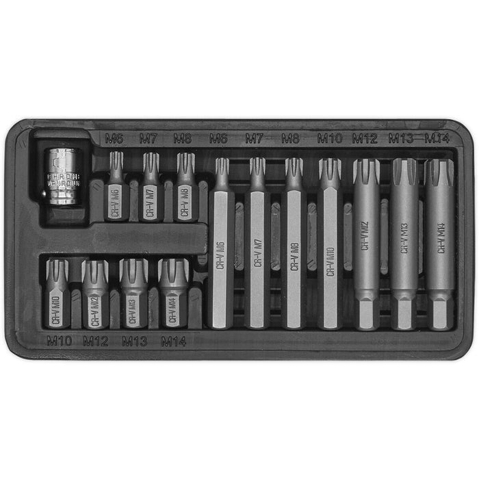 15pc RIBE Socket & Bit Holder Set - 3/8" Square Drive Quick Change Short & Long Loops