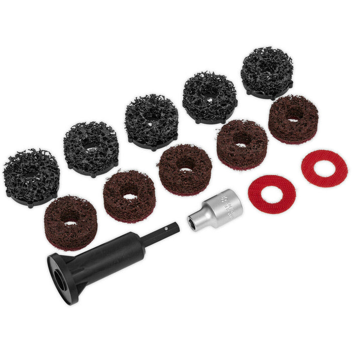 14pc Stud Hub Cleaning Kit - Power Drill Impact Wrench 1/2" Dr Dirt & Corrosion Loops