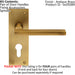 4x PAIR Straight Bar Lever on Slim Euro Lock Backplate 150 x 50mm Antique Brass Loops