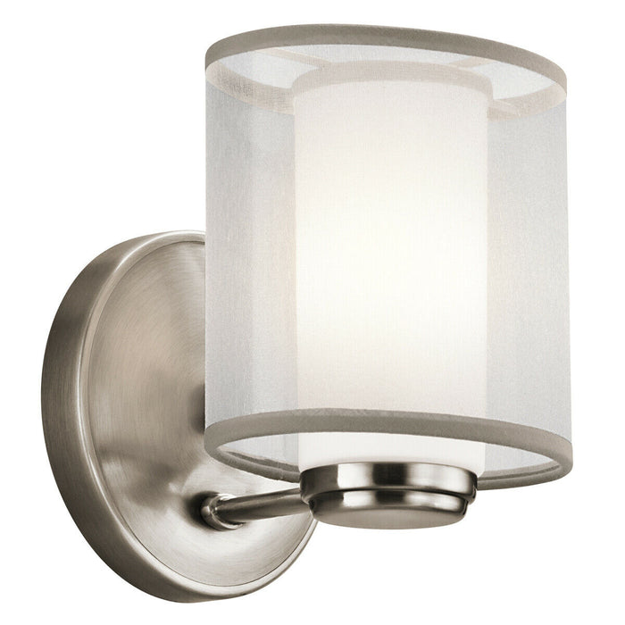Wall Light Outer Shade Satin Etched Opal Glass Tube Classic Pewter LED G9 40W Loops