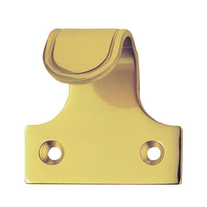 Sash Window Lift Handle 53 x 52mm 33mm Fixing Centres Polished Brass Loops