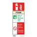 1x FOAM FIRE EXTINGUISHER Safety Sign - Self Adhesive 75 x 210mm Sticker Loops