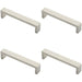 4x Rectangular D Bar Pull Handle 136 x 20mm 128mm Fixing Centres Stainless Steel Loops