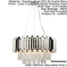 Ceiling Pendant Light Clear Crystal & Polished Stainless Steel 6 x 40W E14 Loops